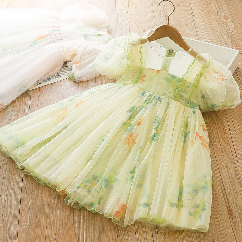 Vestido Infantil Tule Floral