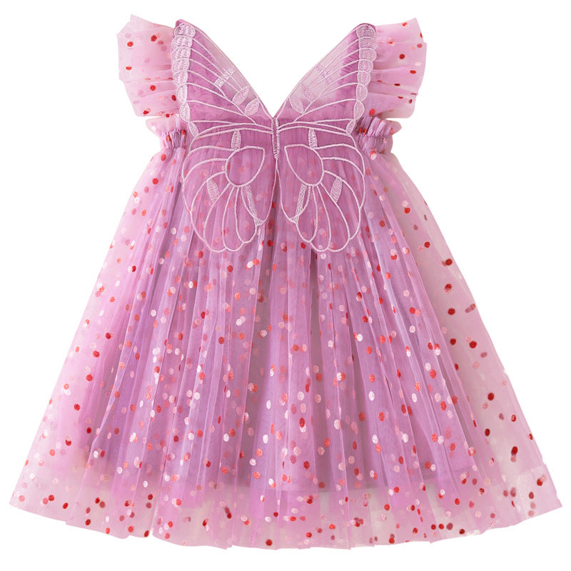 Vestido Infantil Tule Asinhas Estampas