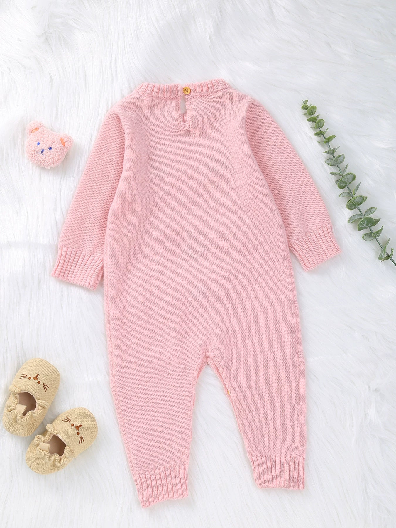 Macacão Infantil De Tricô Florzinhas