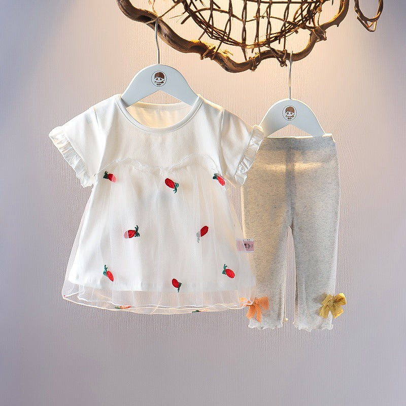 Conjunto Infantil Feminino Frutinhas Lacinho