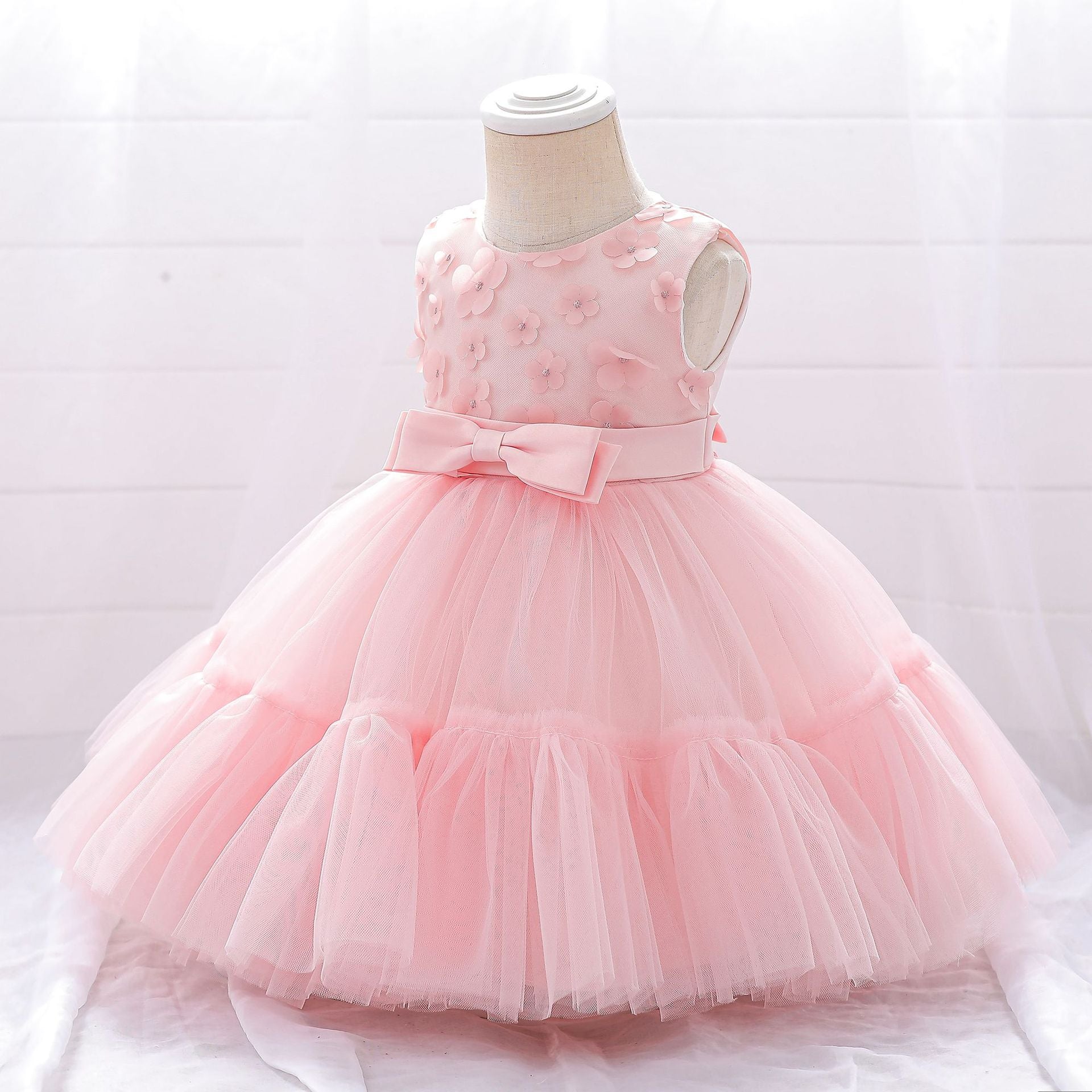 Vestido Infantil Florzinhas e Lacinho