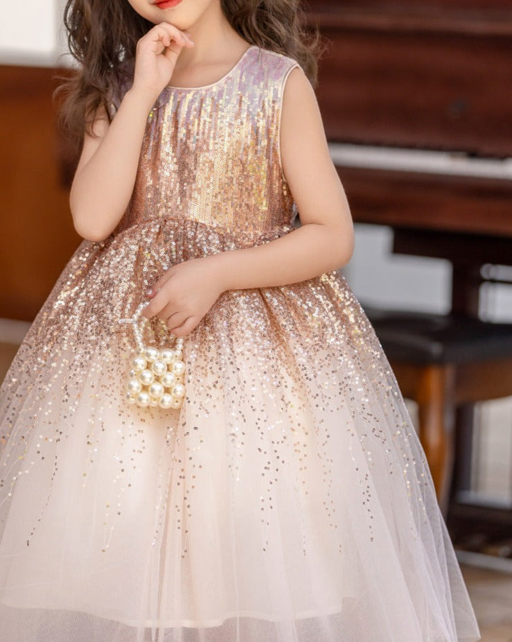 Vestido Infantil Princesa Brilhante Lacinho