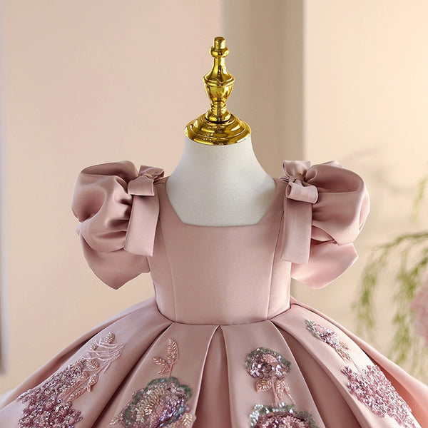 Vestido Infantil De Festa Bufante Rosas