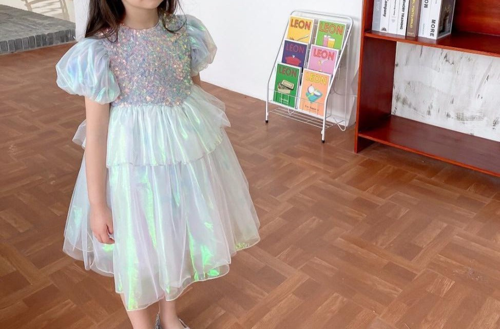 Vestido De Festa Infantil Lantejoulas Brilhante