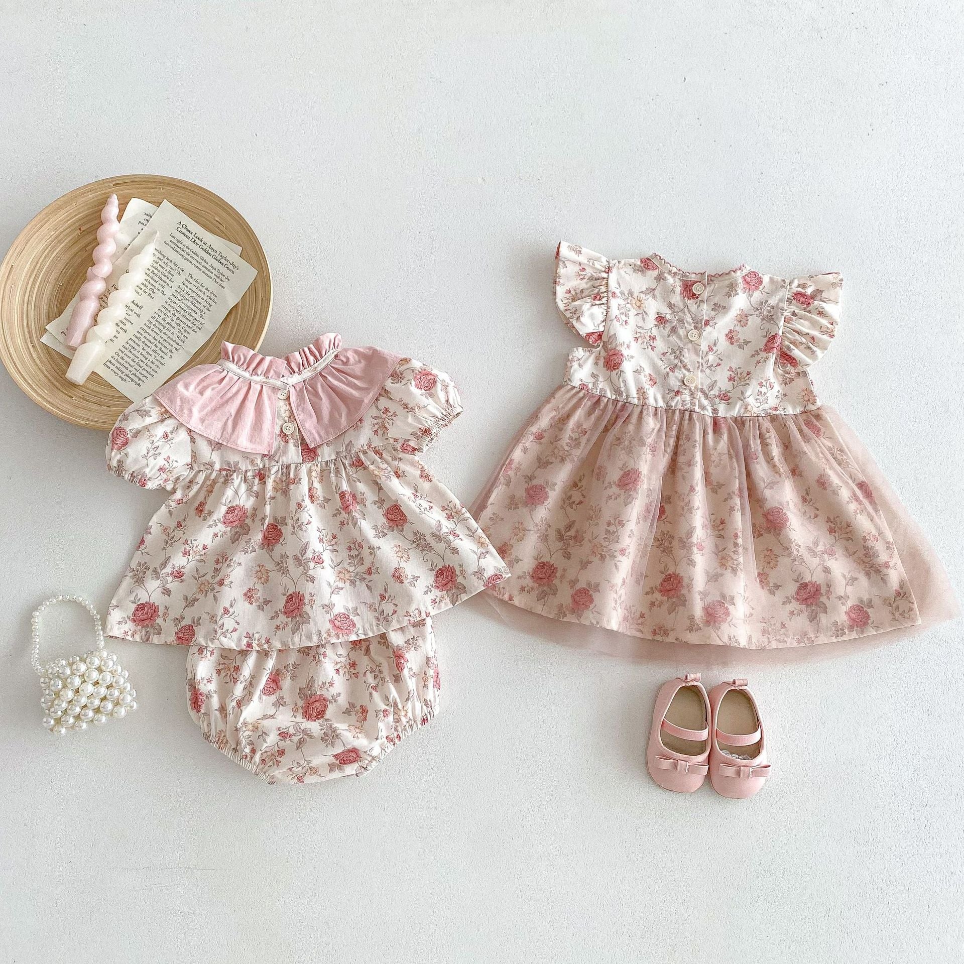 Conjunto/ Vestido Infantil Feminino Floral