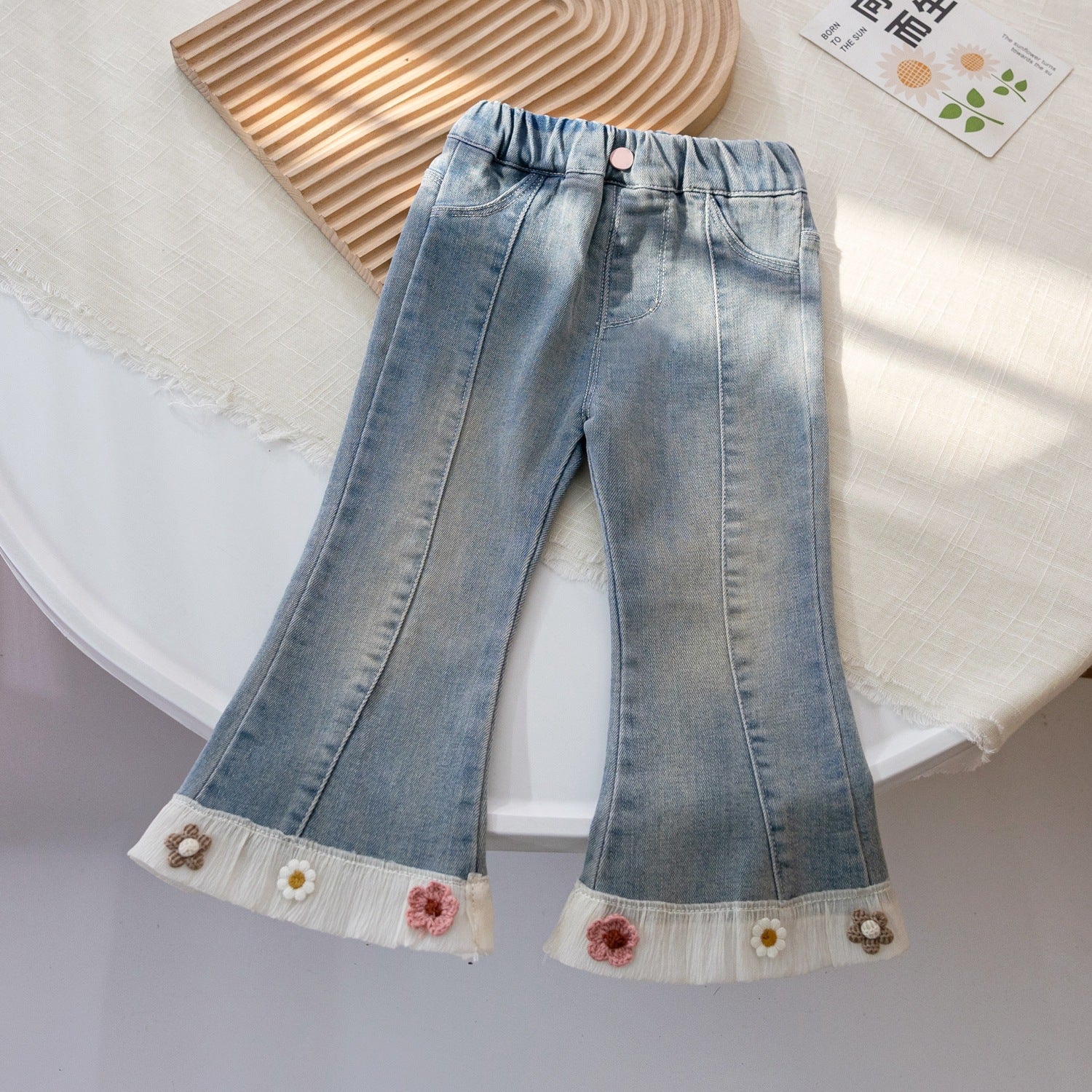 Calça Infantil Feminina Barra Florzinhas