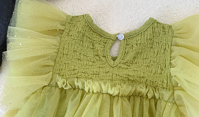 Vestido Infantil Verde Lacinhos