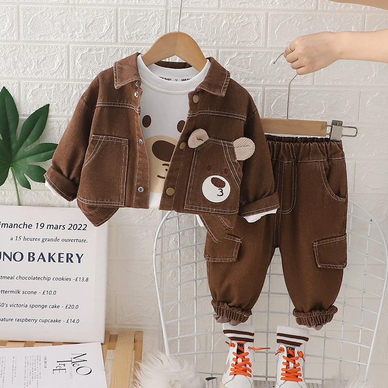 Conjunto Infantil Masculino 3 Peças Ursinho