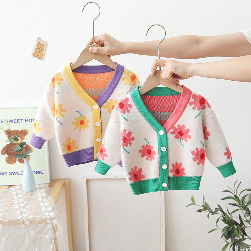 Cardigan Infantil Feminino Florzinhas