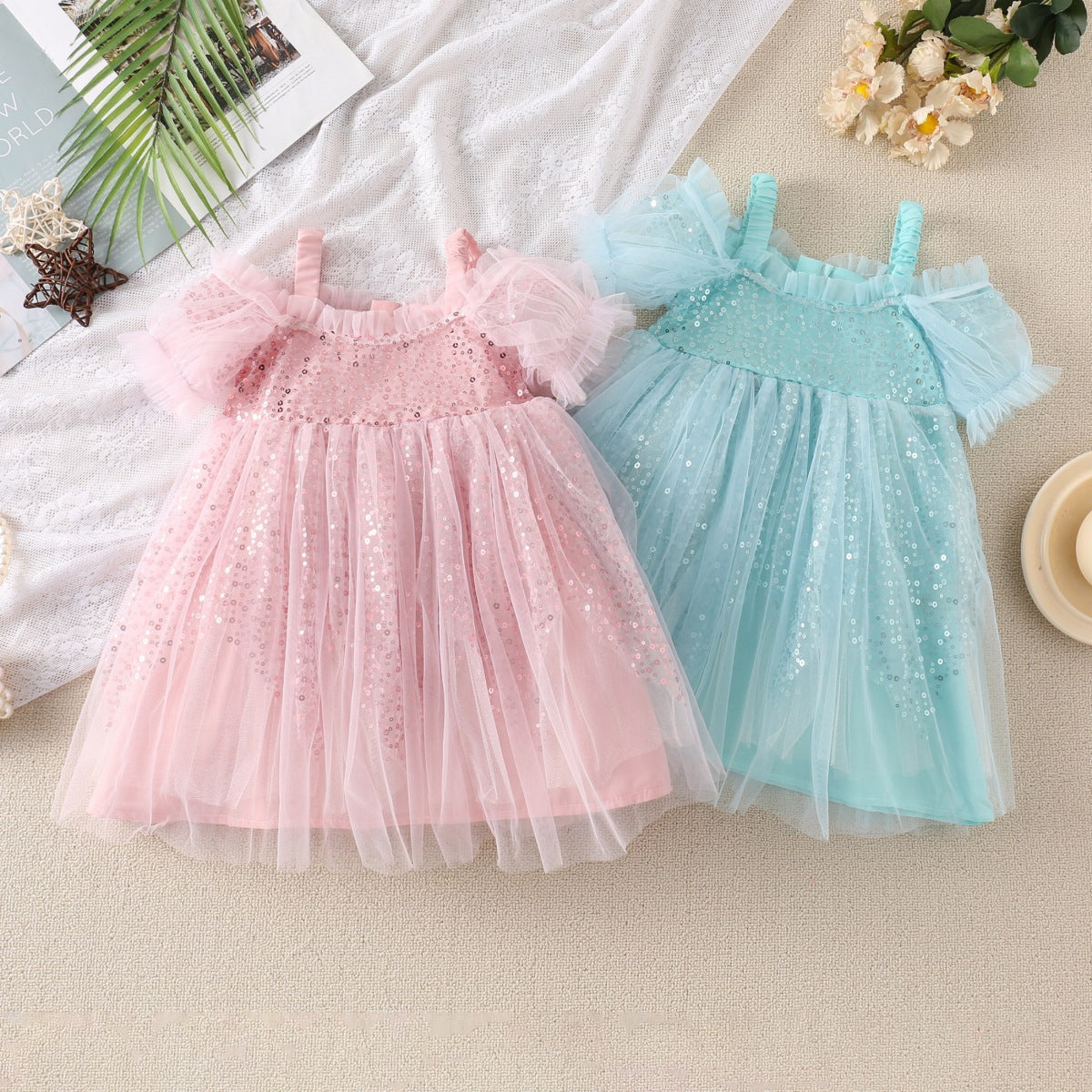 Vestido Infantil Tule Brilhante