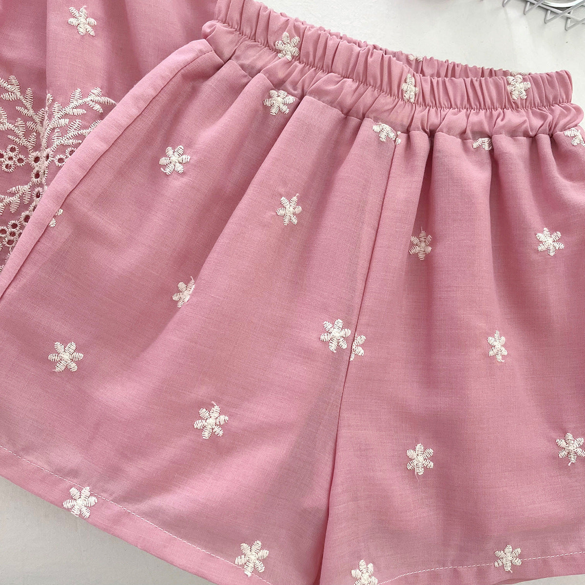 Conjunto Infantil Feminino Renda Floral