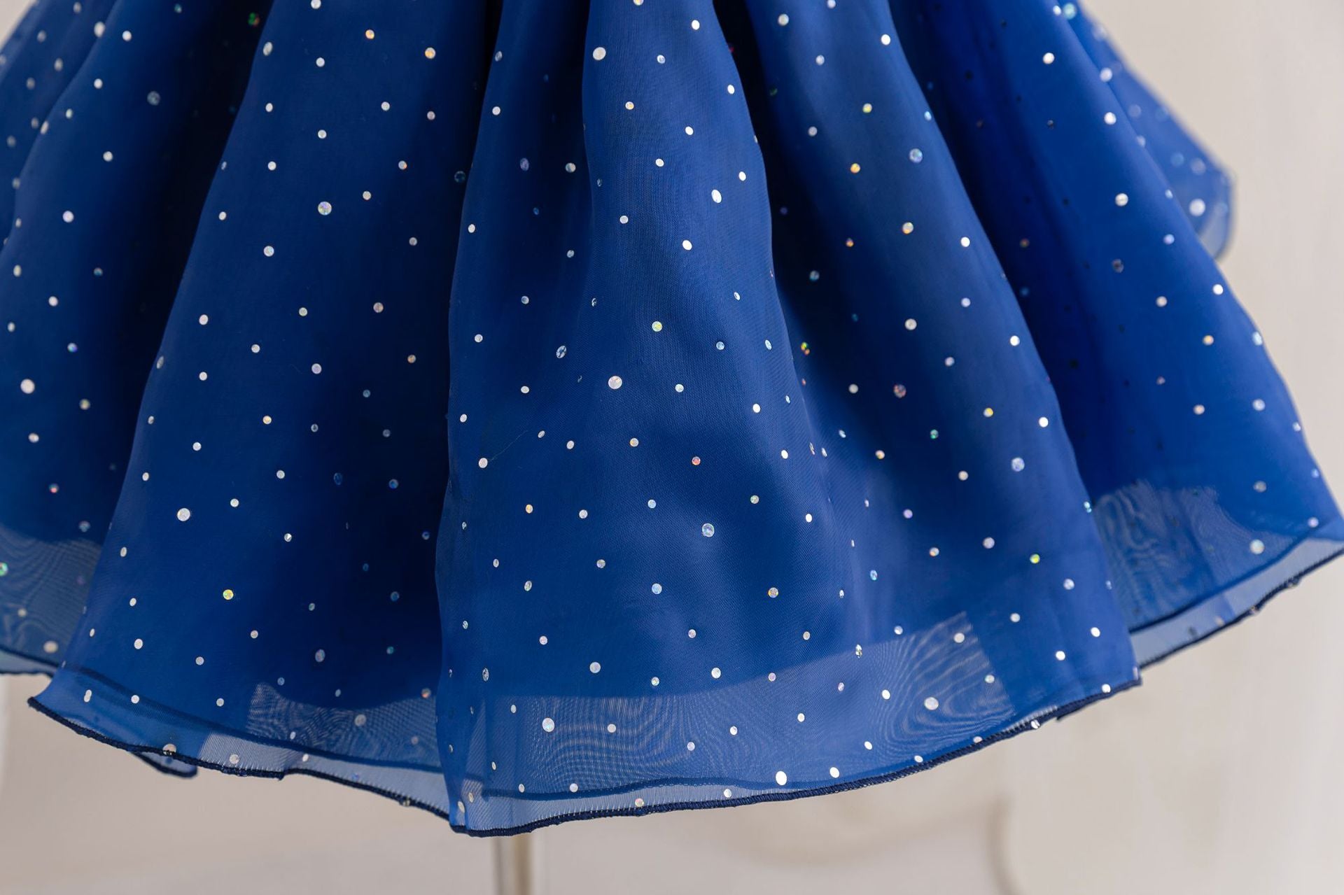 Vestido Infantil Festa Azul Bolinhas