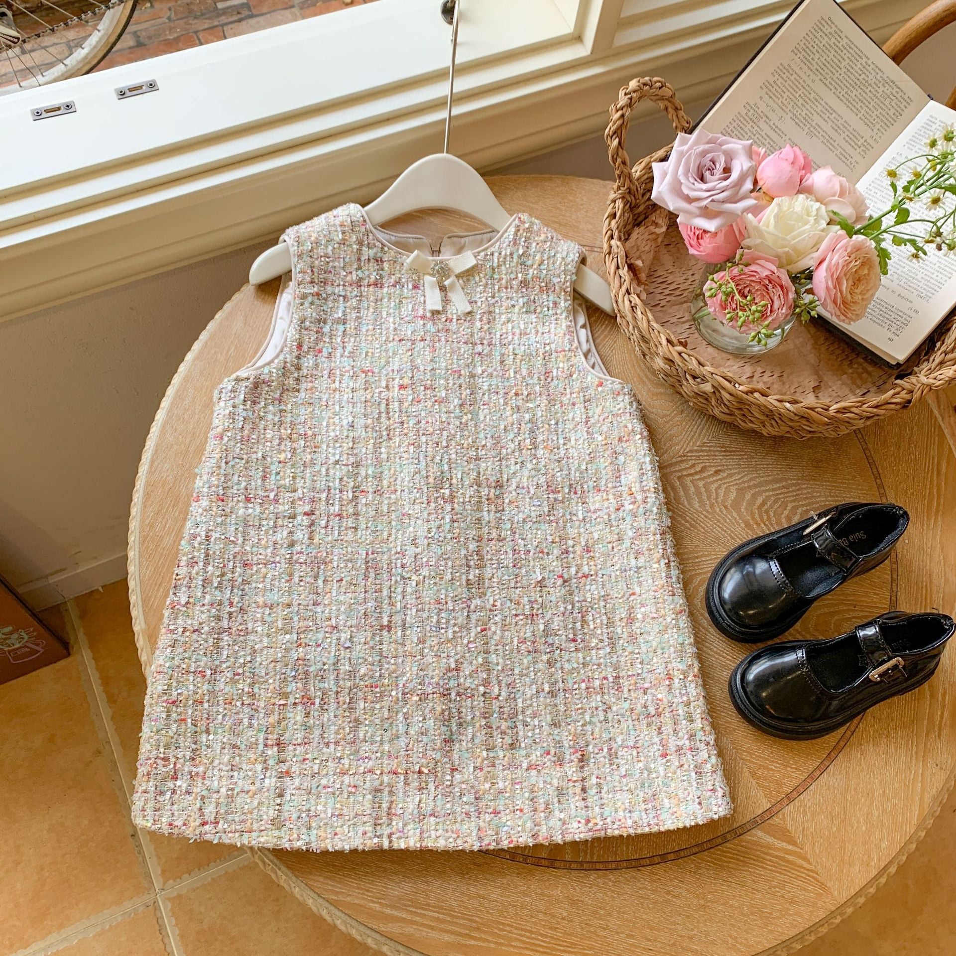 Vestido Infantil Tweed + Camisa