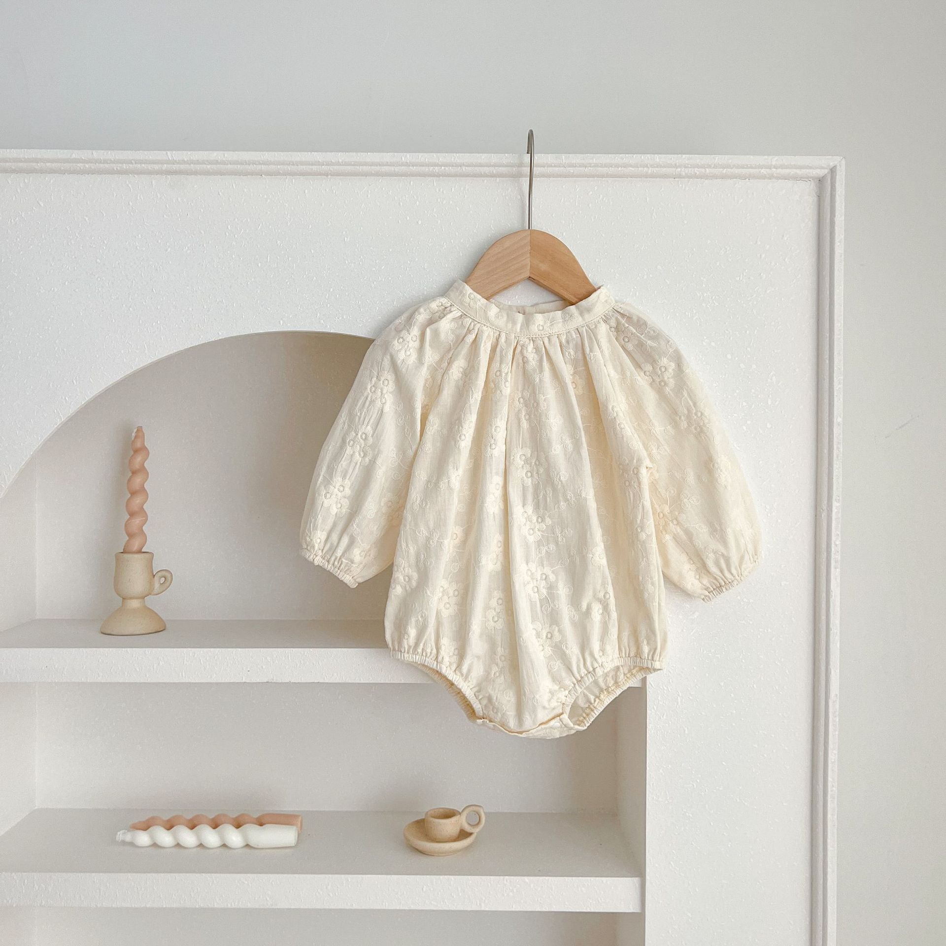 Body Infantil Feminino Floral Manga Longa