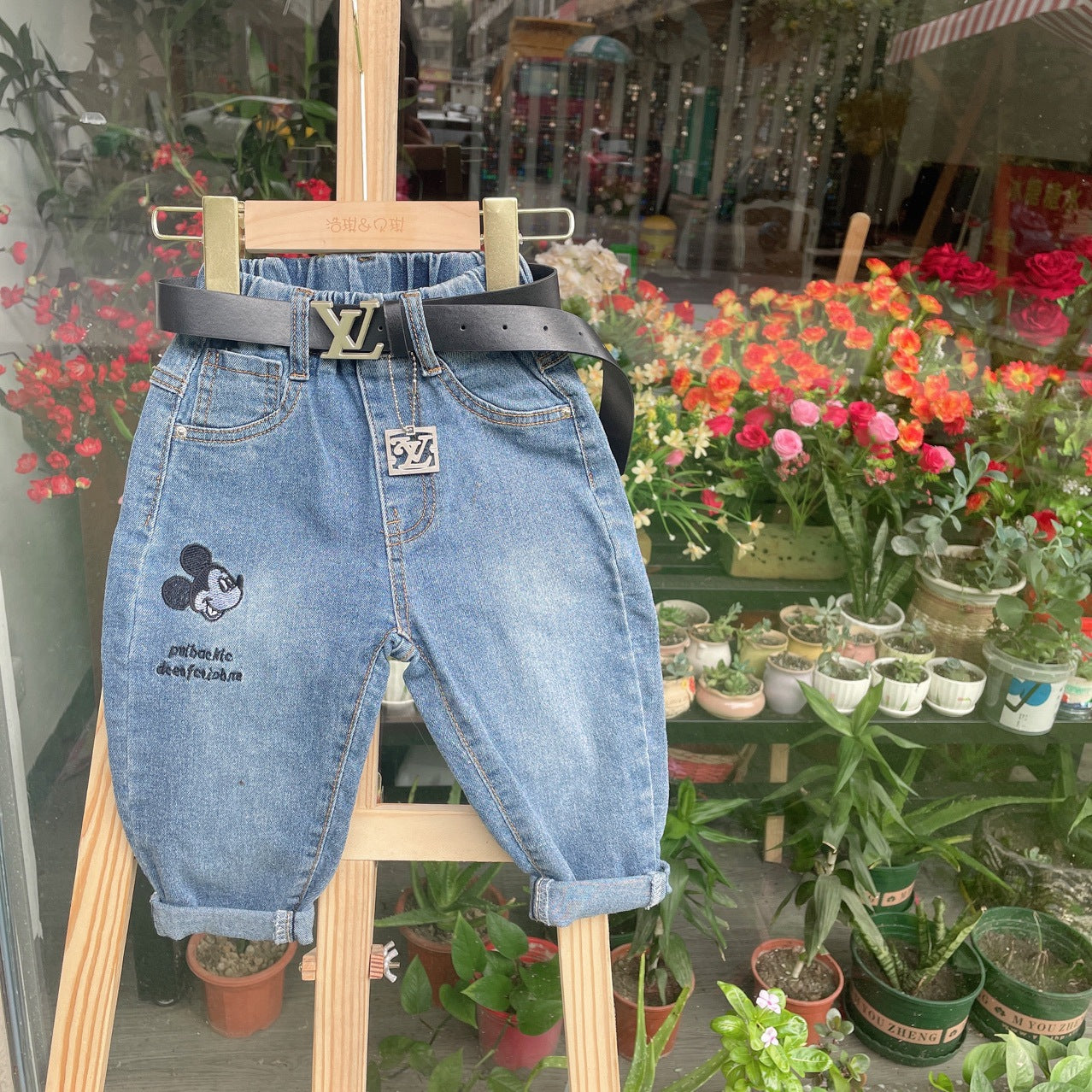 Calça Infantil Jeans Mickey