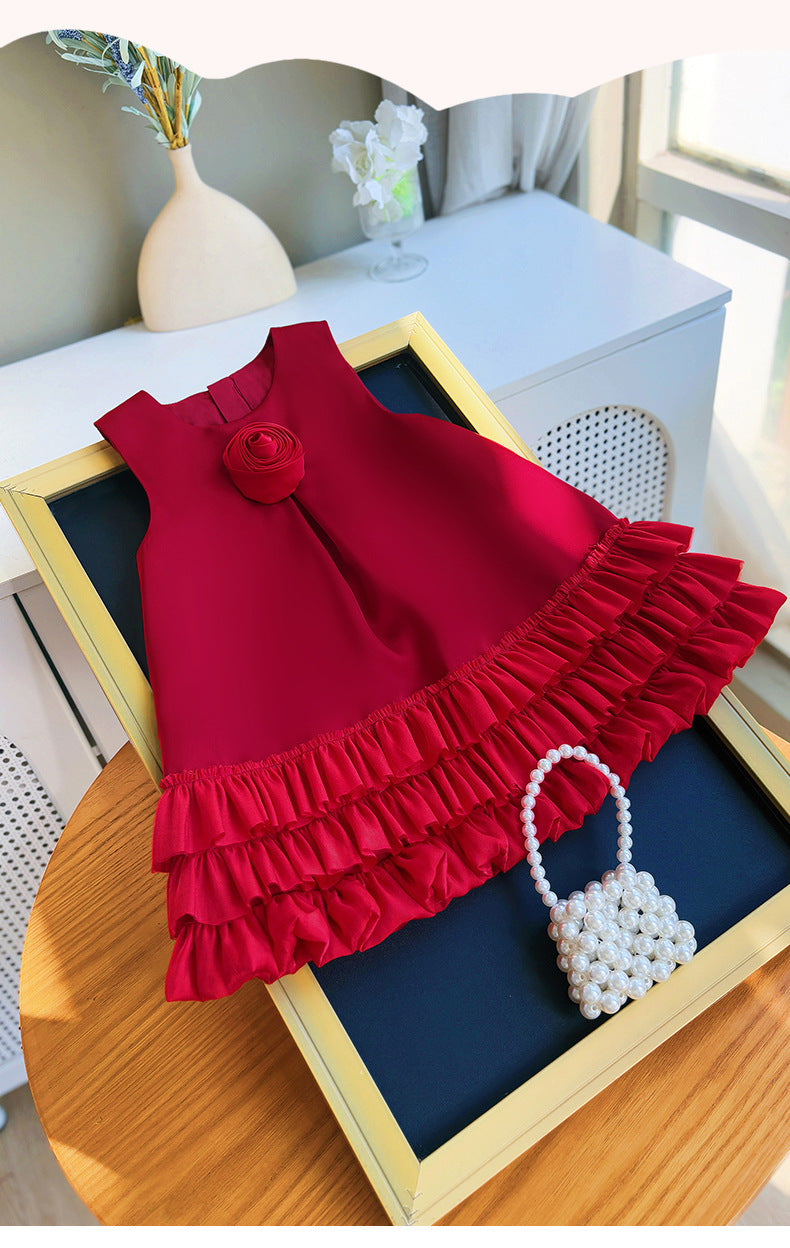 Vestido Infantil  Florzinha com Barra Tule