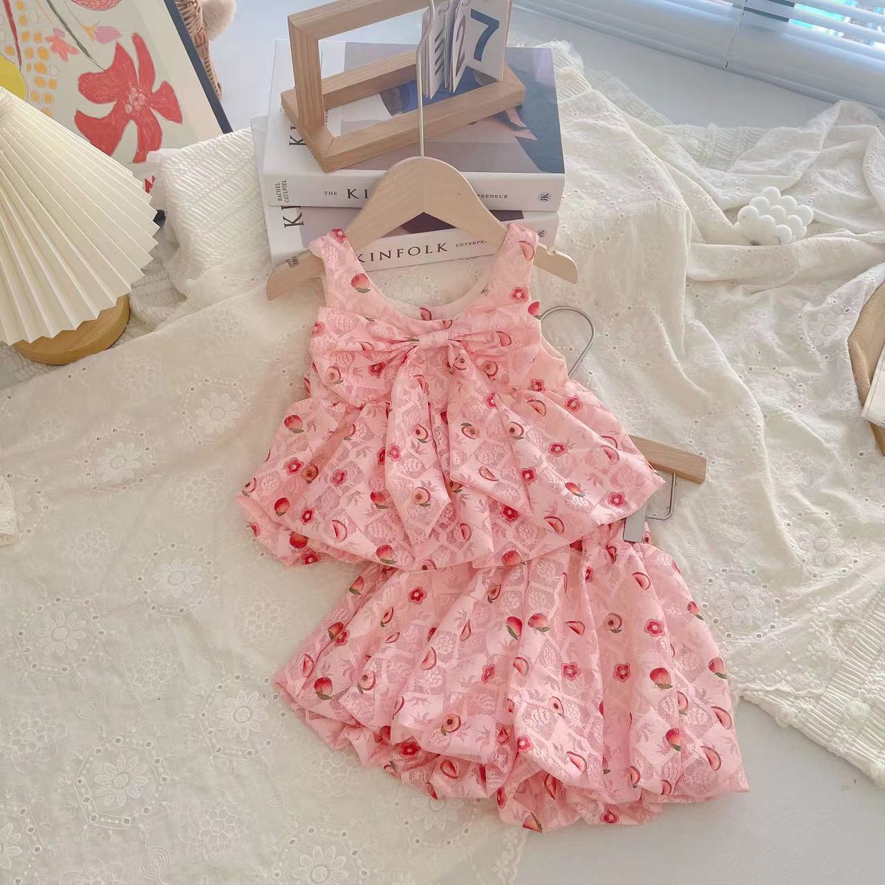 Conjunto Infantil Feminino Rosa Florzinhas