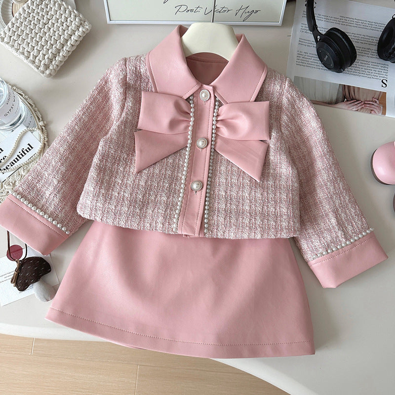 Conjunto Infantil Feminino Rosa Pérolas