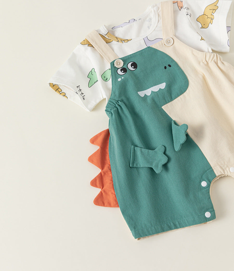 Jardineira Infantil Dino Estampas