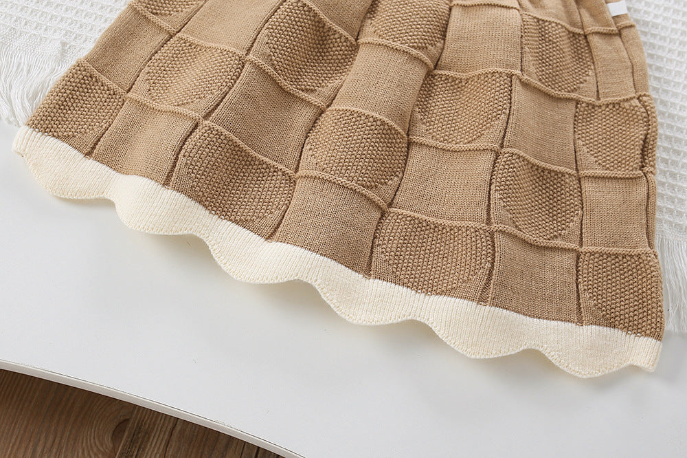 Conjunto Infantil Feminino Tricô Mussi Lacinho