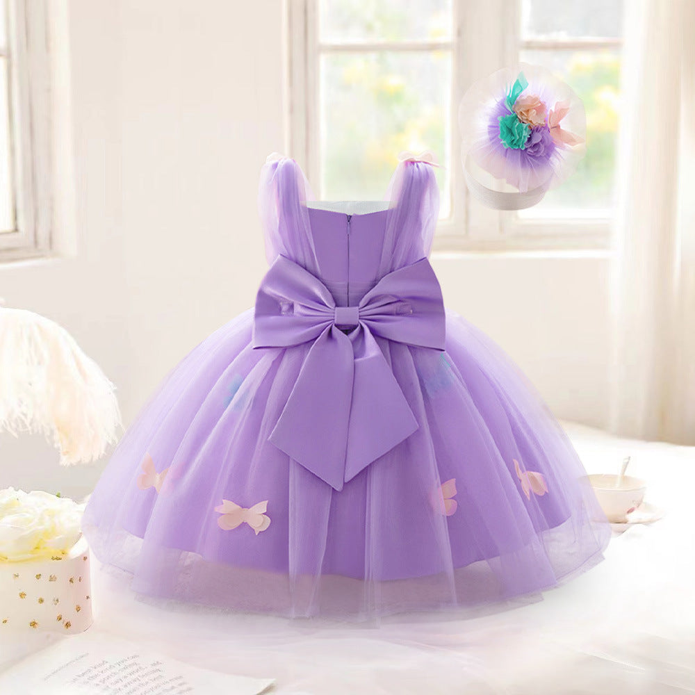 Vestido Infantil Roxo Borboletinhas