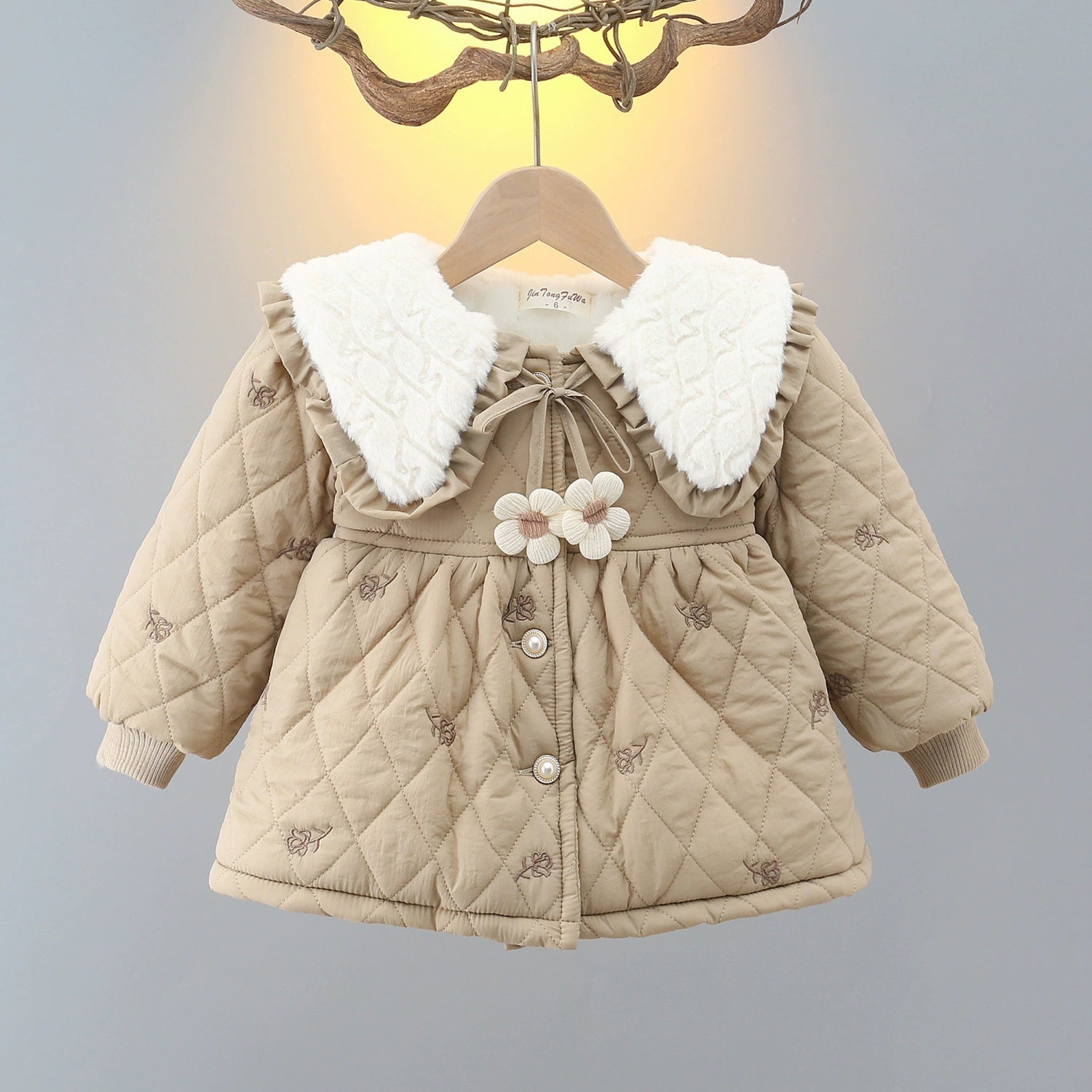 Casaco Infantil de Pelinhos Florzinhas