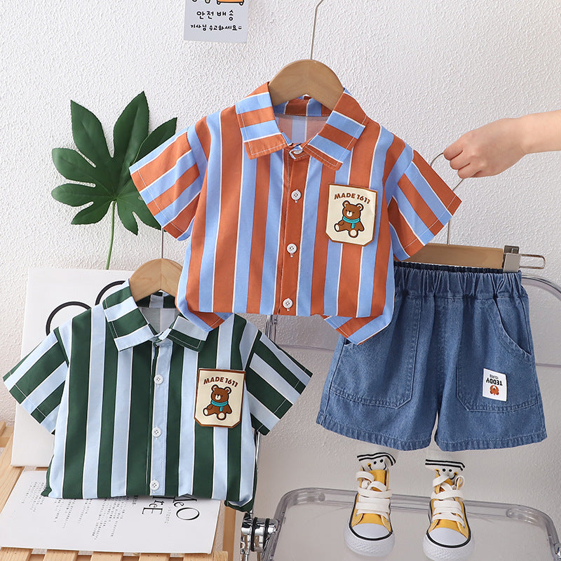 Conjunto Infantil Masculino Verão Lístras