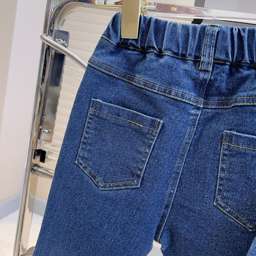 Calça Jeans Infantil Feminina Coraçãozinho