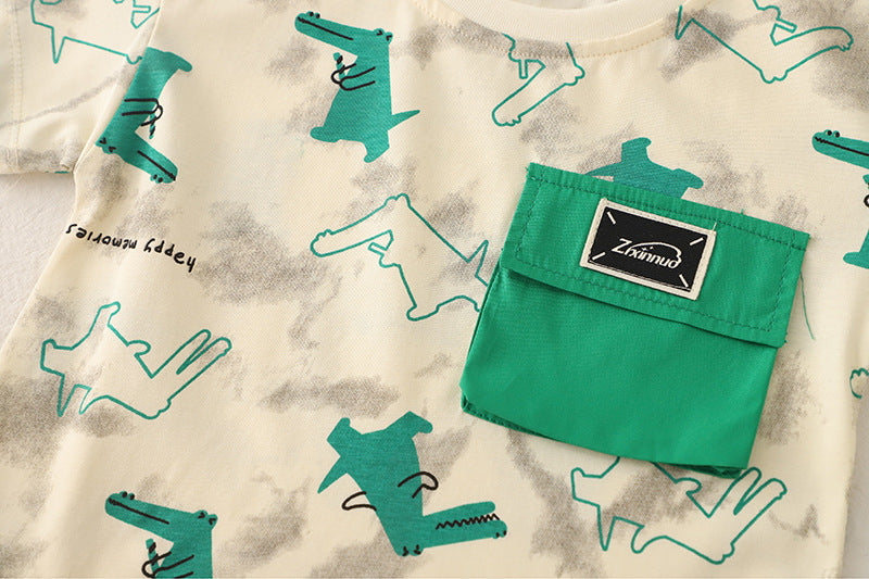 Conjunto Infantil Masculino Animais Bolsinho