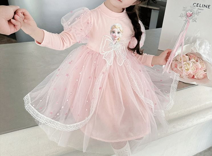 Vestido Infantil Frozen Lacinho