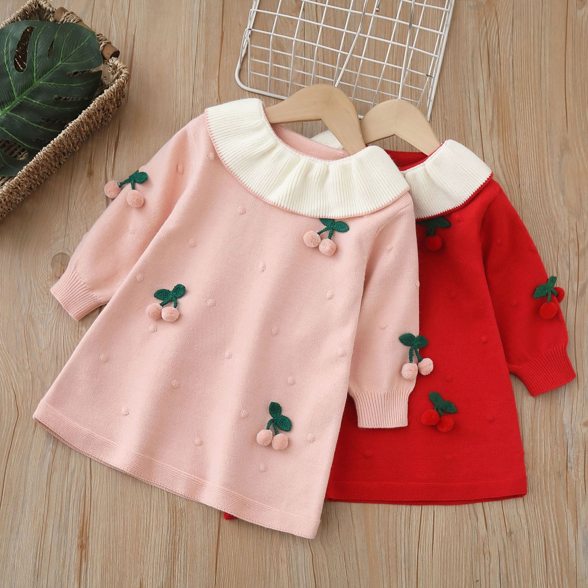 Vestido Infantil Inverno Cerejinhas