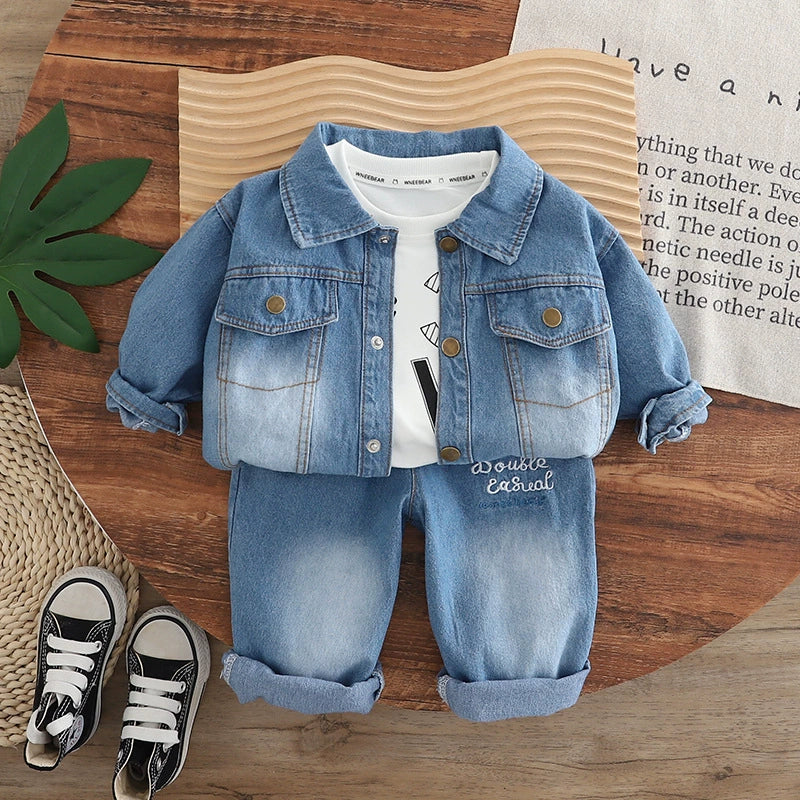 Conjunto Infantil Masculino Jeans 3 Peças