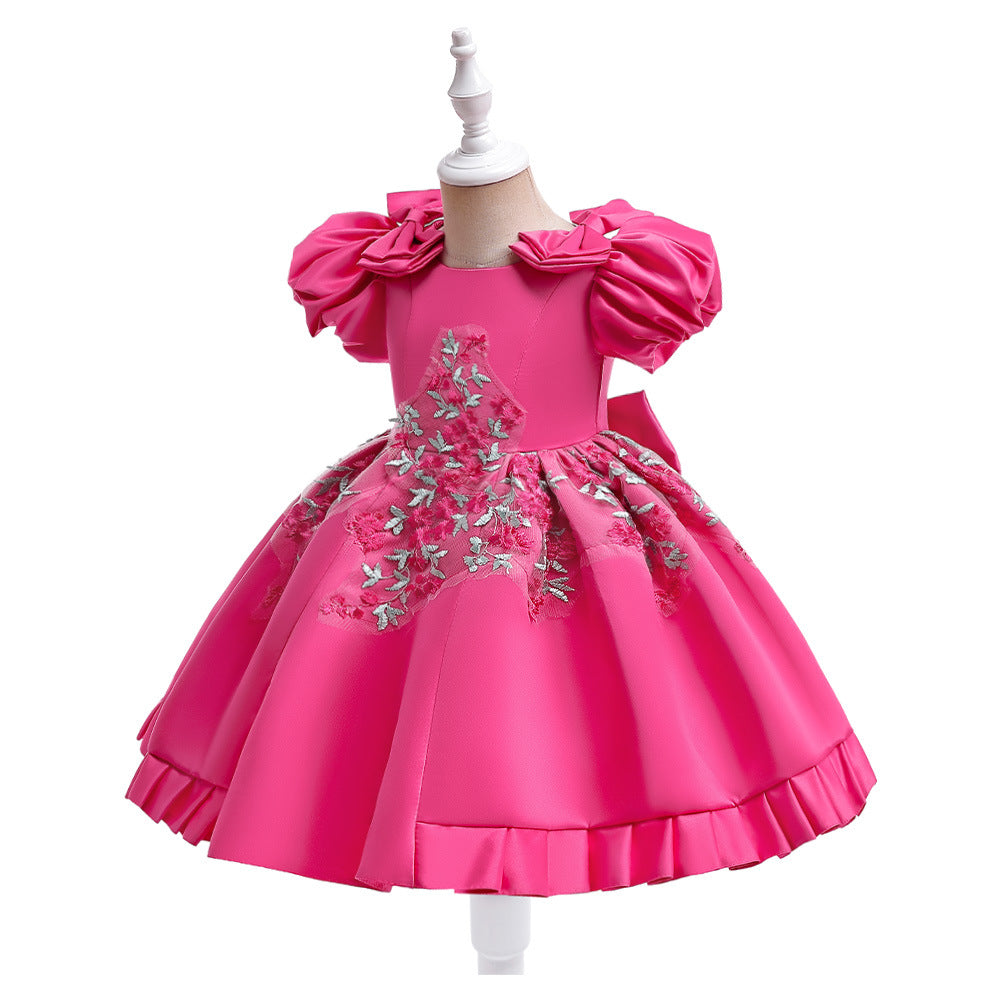 Vestido Infantil De Festa Flores e Lacinho