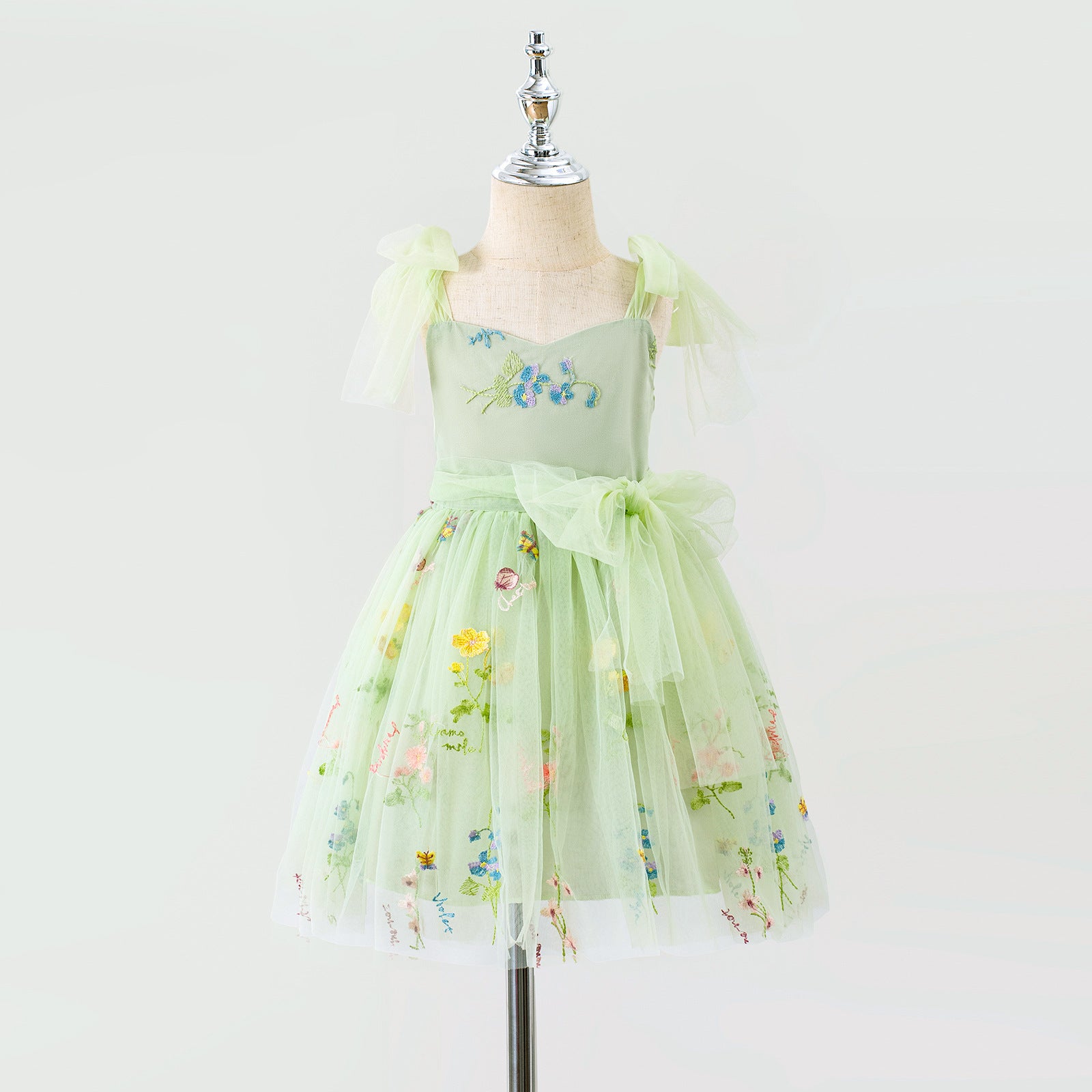 Vestido Infantil Floral Tule Lacinho