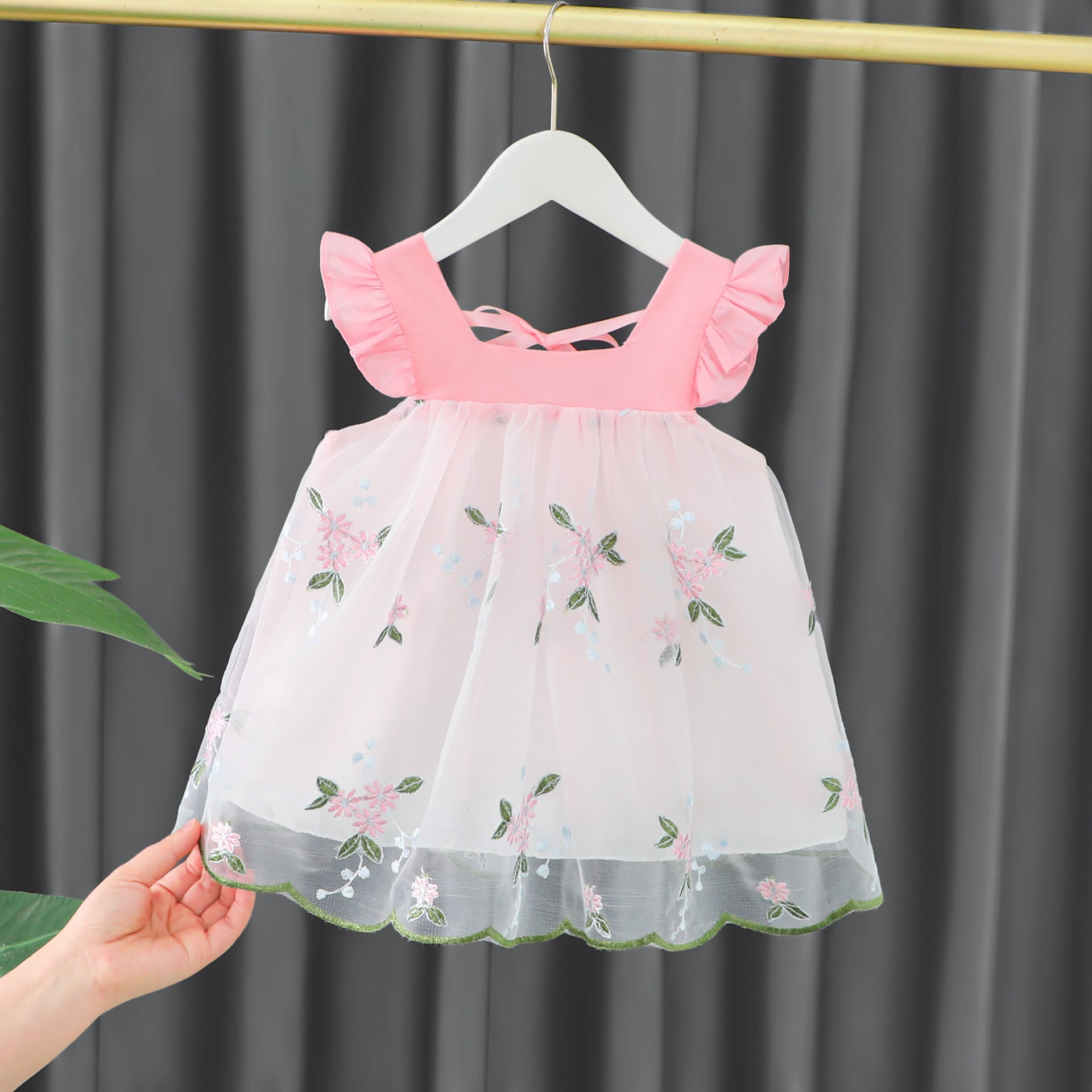 Vestido Infantil Floral Tule