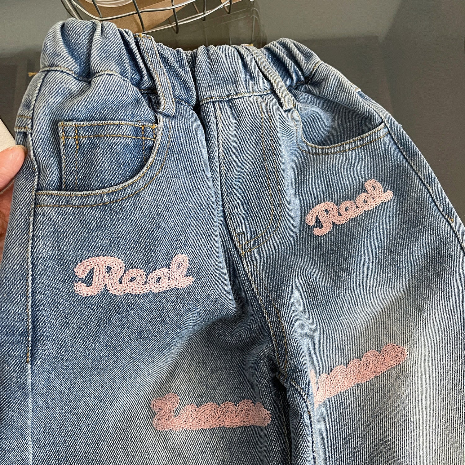 Calça Infantil Feminina Jeans Pantalona