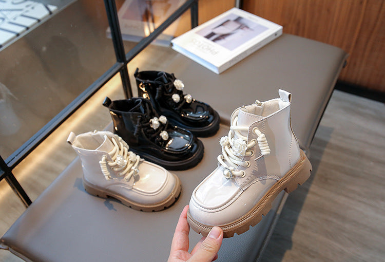 Bota Infantil Feminina Broche Rosas