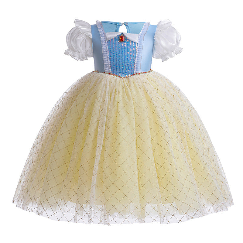 Vestido Infantil Princesa Branca De Neve