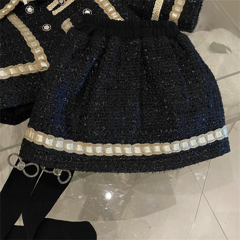 Conjunto Infantil Feminino Tweed Brilhos Botõeszinhos