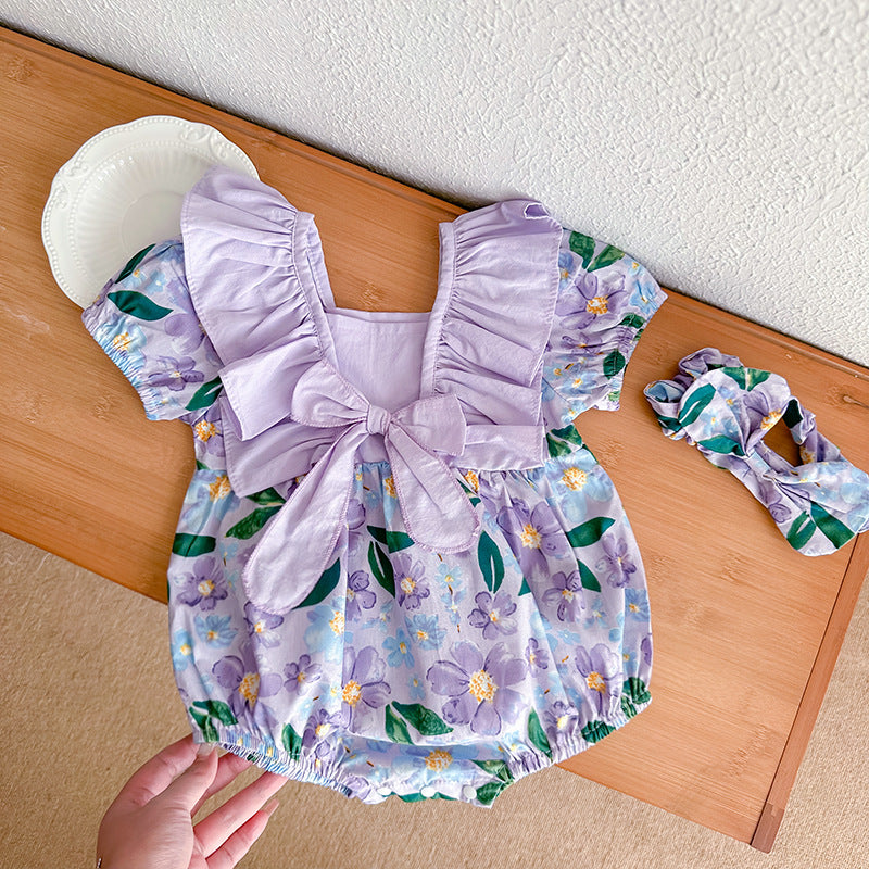 Body Infantil Feminino Floral Lacinho