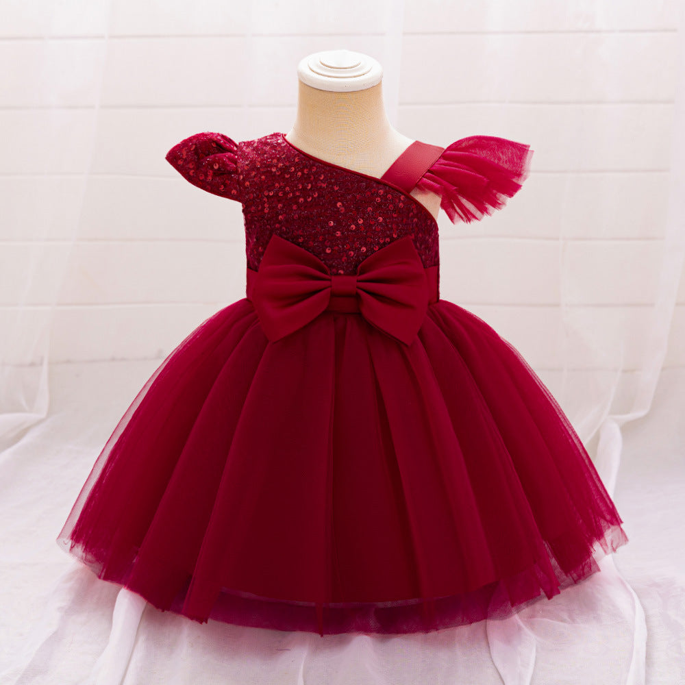 Vestido Infantil De Festa Strass Lacinho