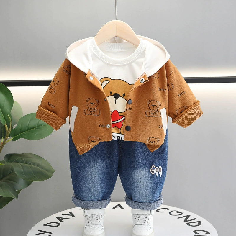 Conjunto Infantil Masculino 3 Peças Ursinho