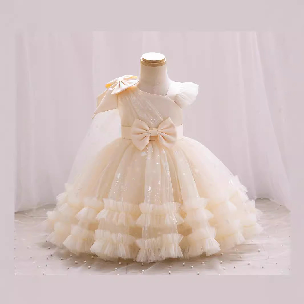 Vestido Infantil De Festa Tule Lacinhos