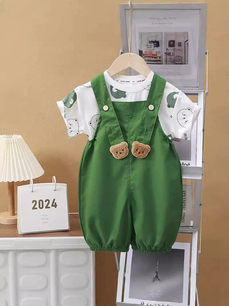 Jardineira Infantil Masculina Ursinhos