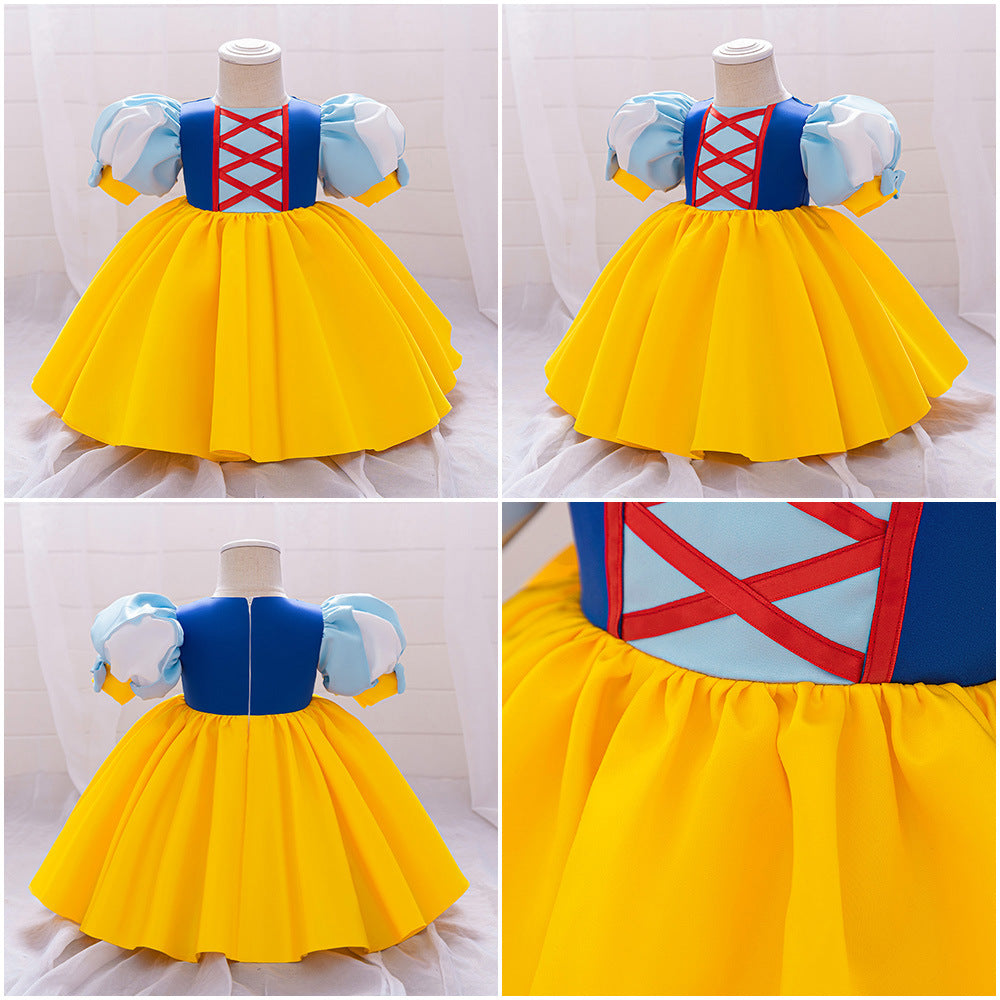 Vestido Infantil Branca De Neve