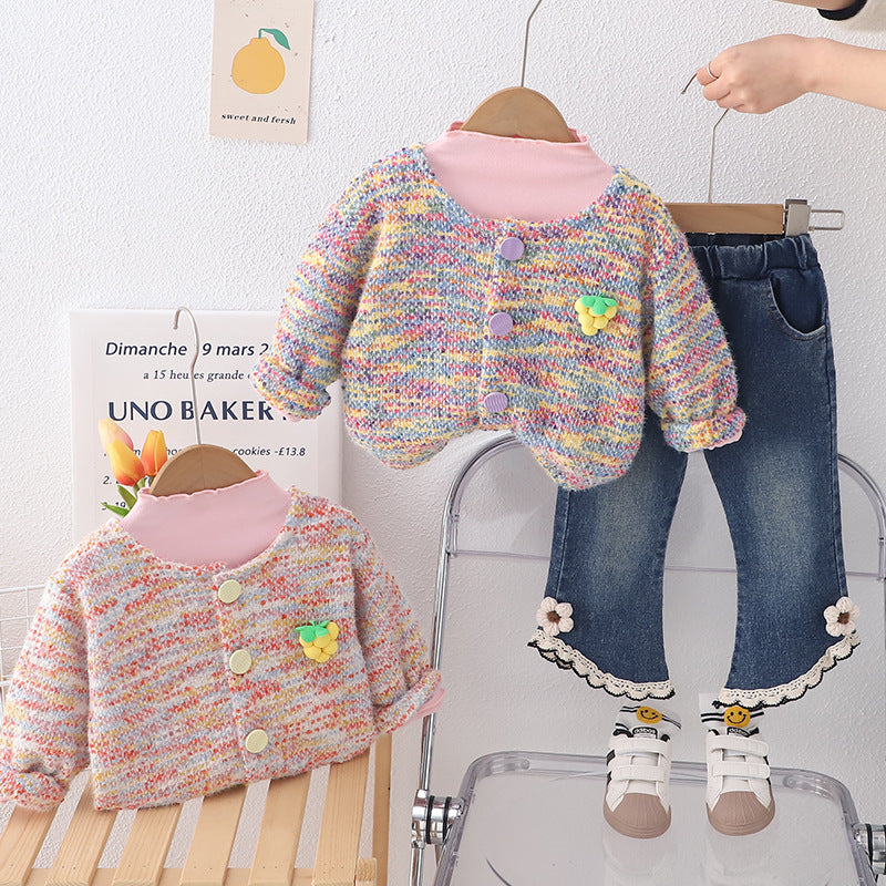 Conjunto Infantil Feminino Tweed 3 Peças Uvinha