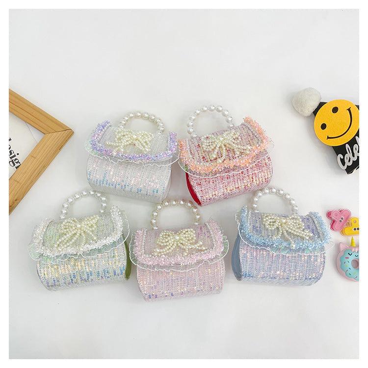Bolsa Infantil Feminina Alcinha de Pérolas