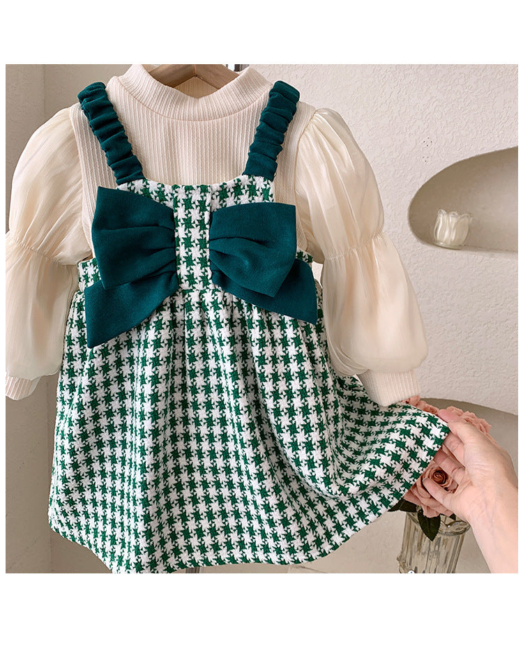 Vestido Infantil Xadrez Lacinho