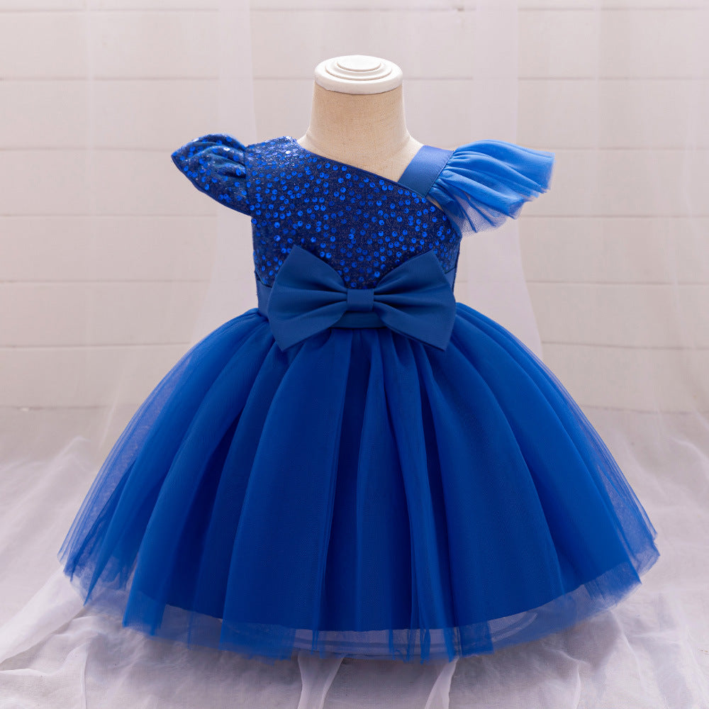 Vestido Infantil De Festa Strass Lacinho