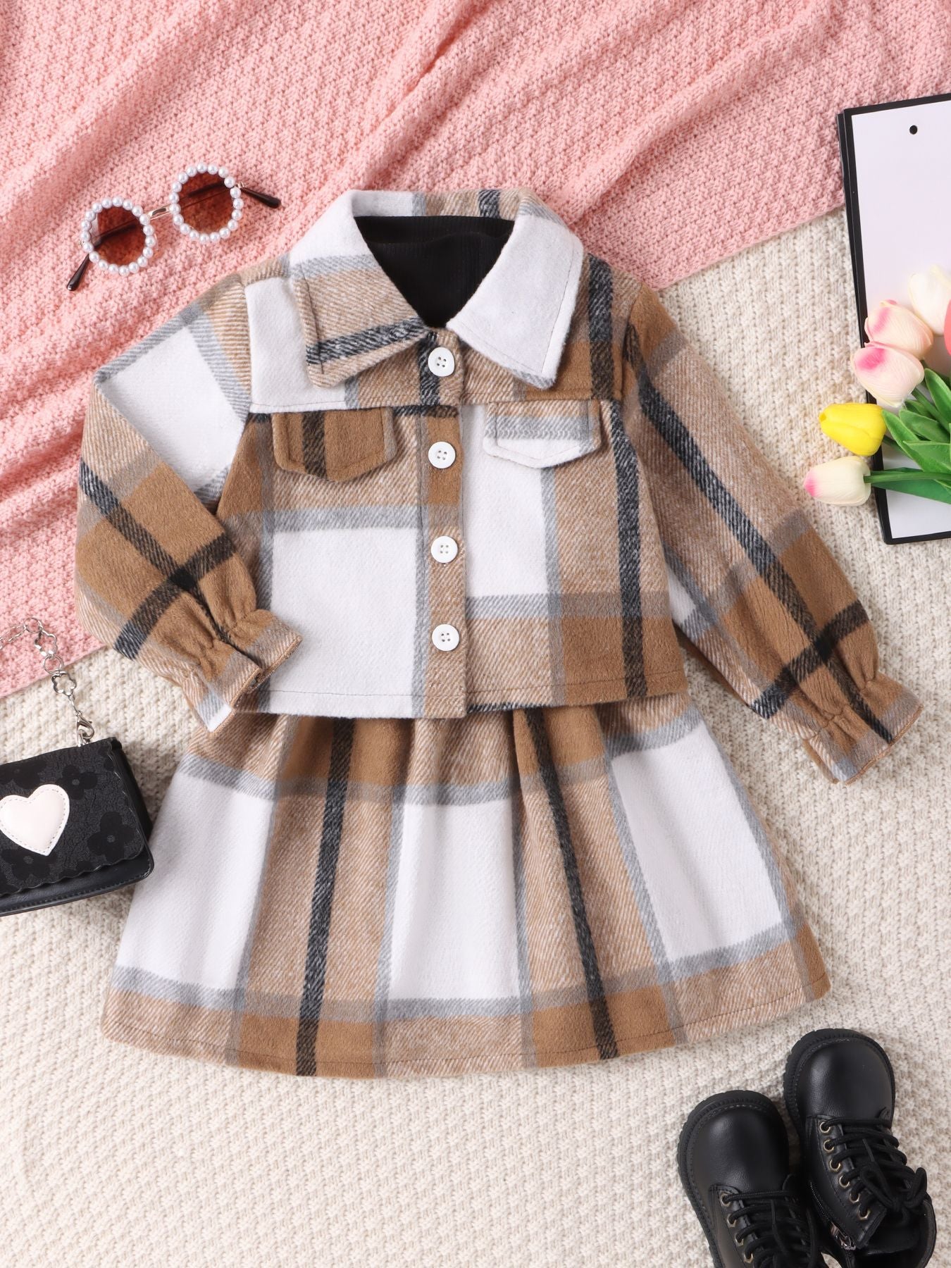 Conjunto Infantil Feminino Xadrez